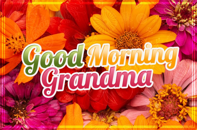 Good Morning Grandma picture with colorful flowers