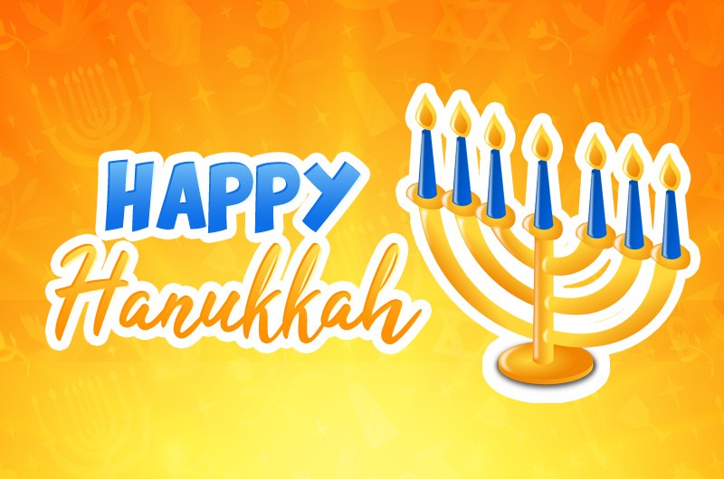 Happy Hanukkah picture with bright background