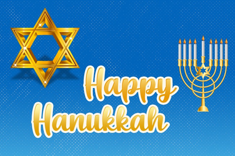 Happy Hanukkah Image	with star of David