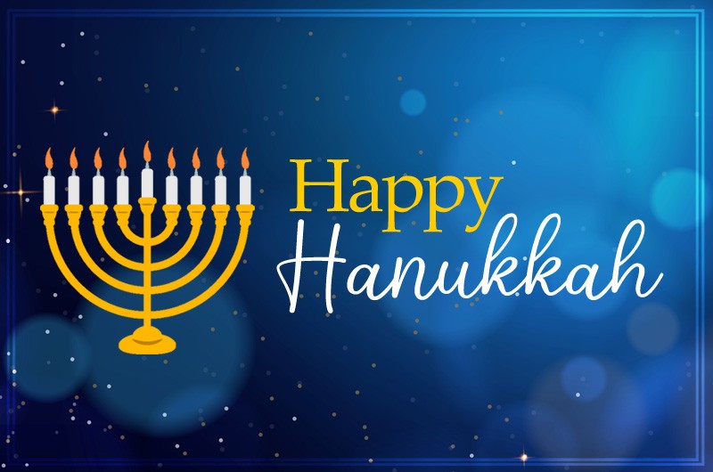 Happy Hanukkah beautiful Image with Menorah