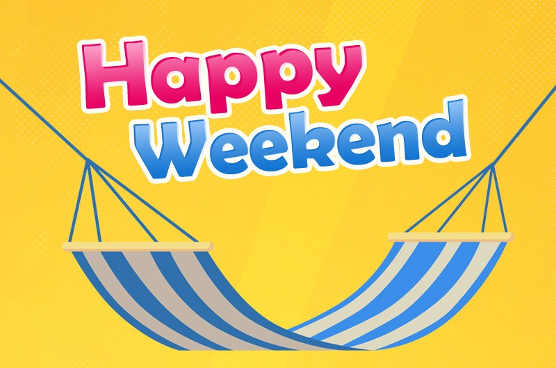 Happy weekend image with hammock