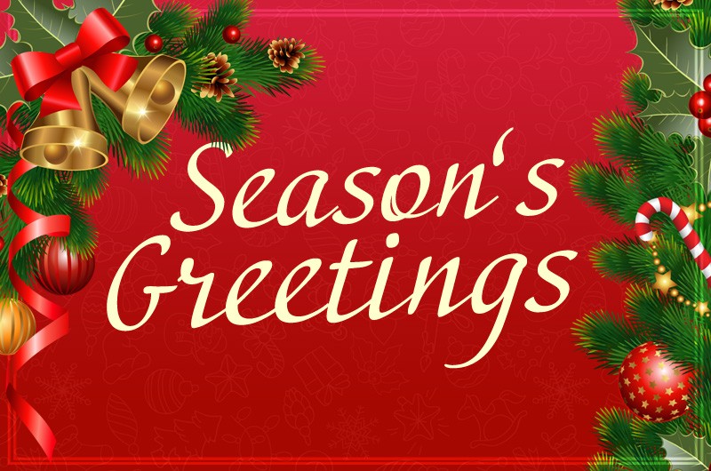 Season's Greetings Image with beautiful decorations