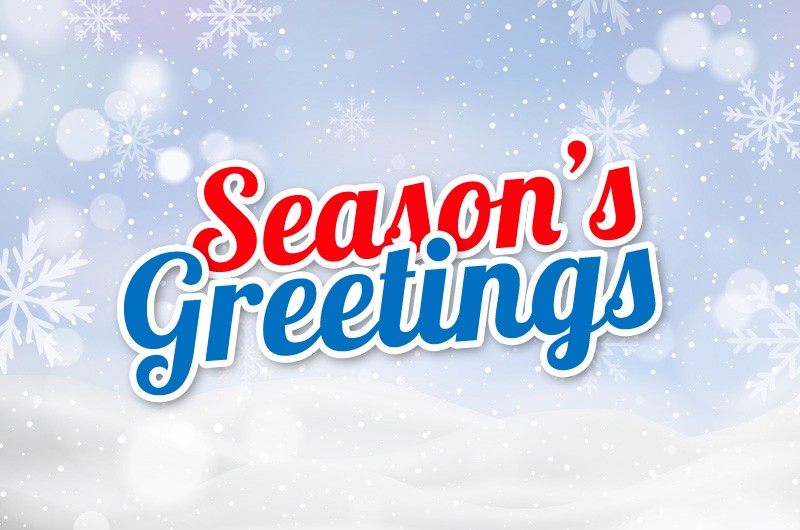 Season's Greetings Image with snowflakes