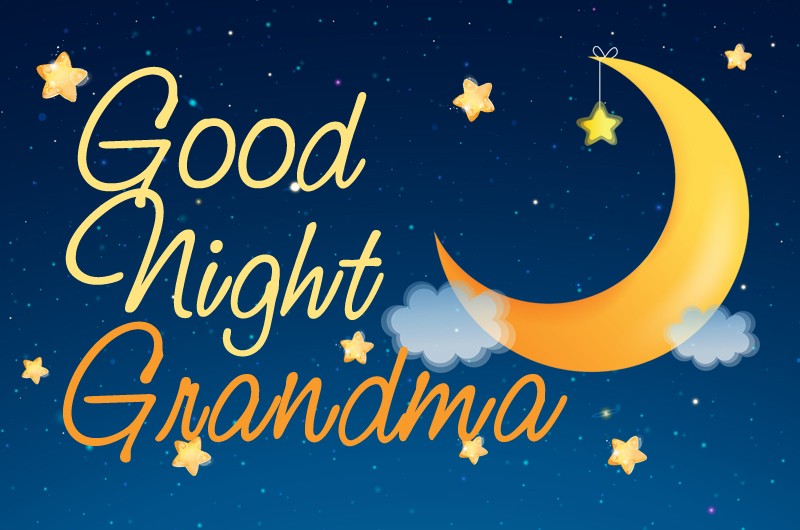 Good Night Grandma image with cartoon moon