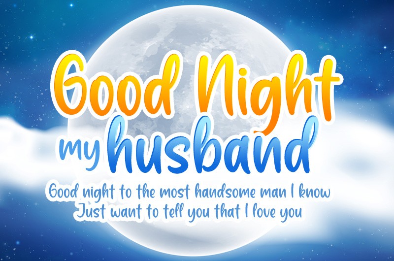 Good Night message for Husband image with full moon