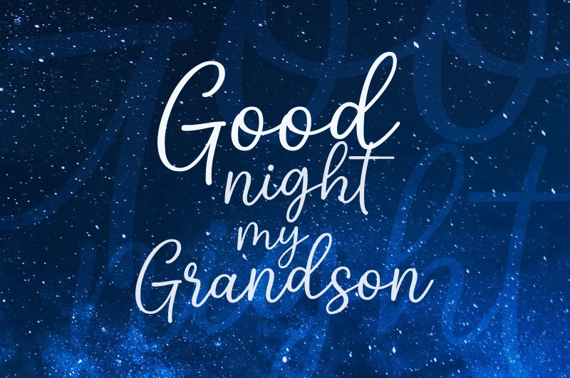 Good Night my Grandson image with beautiful night sky