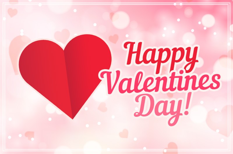 Happy Valentine's Day Image with pink bokeh background