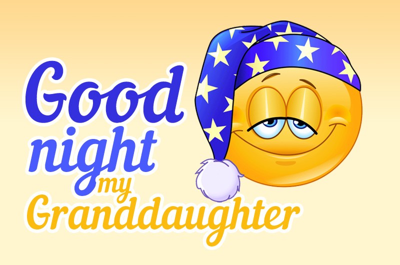 Good Night Granddaughter picture with funny sleepy smiley