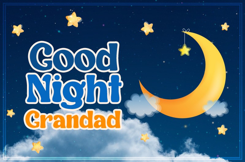 Good Night Grandad image with moon and stars