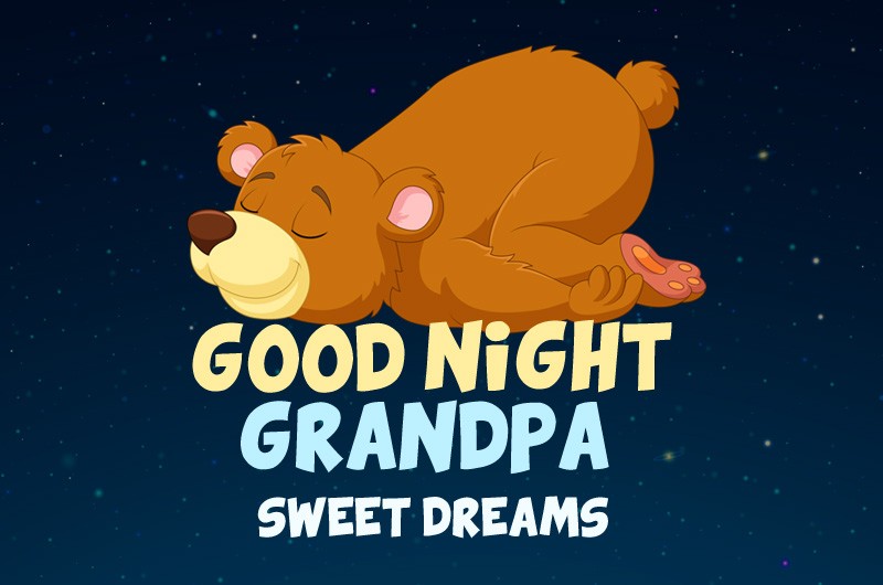 Good Night Grandpa image with funny sleeping bear