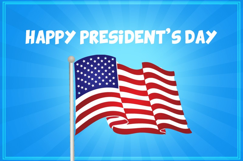 Happy President's Day Picture with waving flag