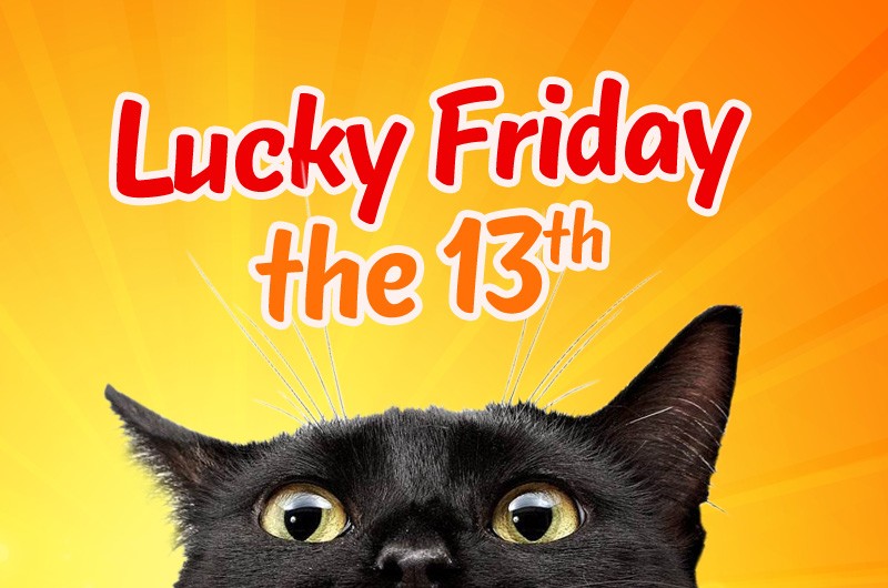 Lucky Friday The 13th image with bright orange background