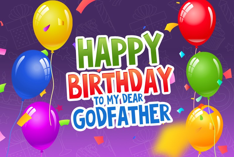 Happy Birthday Godfather image with beautiful violet background