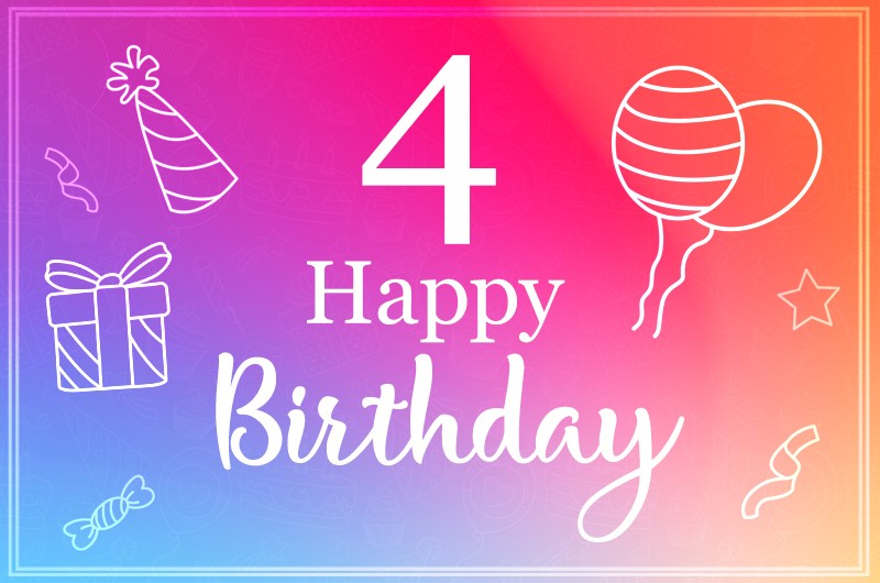 Happy 4th Birthday greeting card