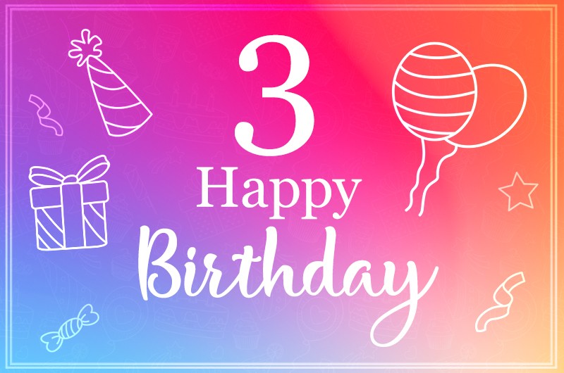 Happy 3rd Birthday greeting card