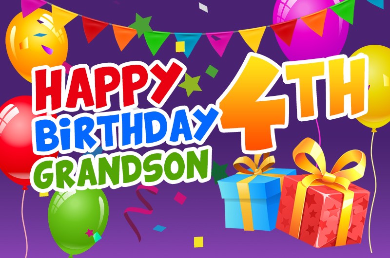 Happy 4th Birthday Grandson Image