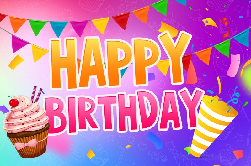 Festive and Colorful Happy Birthday Image