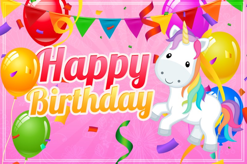 Happy Birthday Image with unicorn
