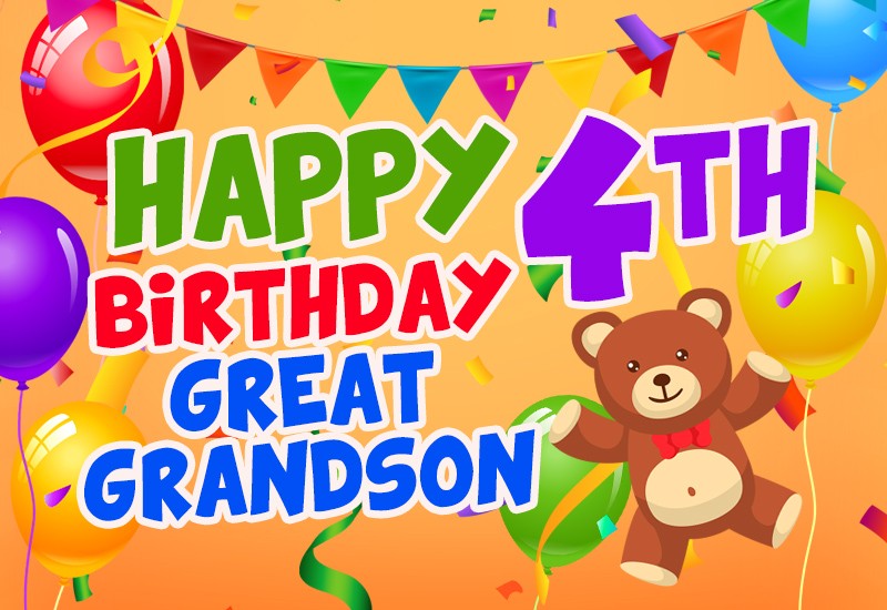 Happy 4th Birthday Great Grandson image