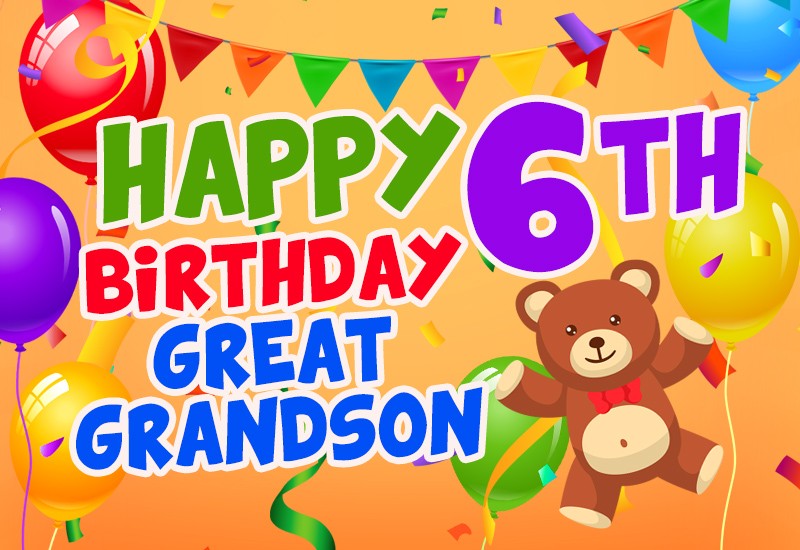 Happy 6th Birthday Great Grandson Image