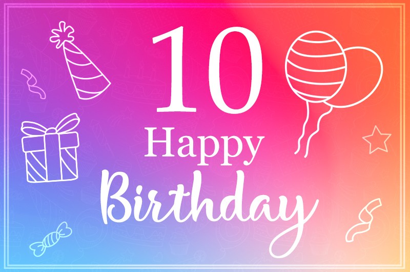 Congratulations on your 10th birthday! Stylish Birthday Card