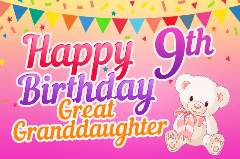 Happy 9th Birthday Great Grandaughter Image