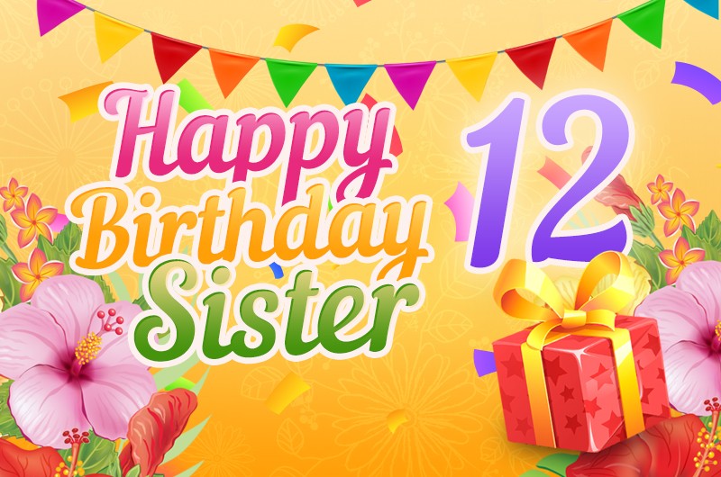 Happy 12th Birthday Sister Image