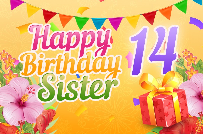 Happy 14th Birthday Sister Image