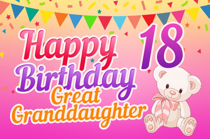 Happy 18th Birthday Great Granddaughter Image