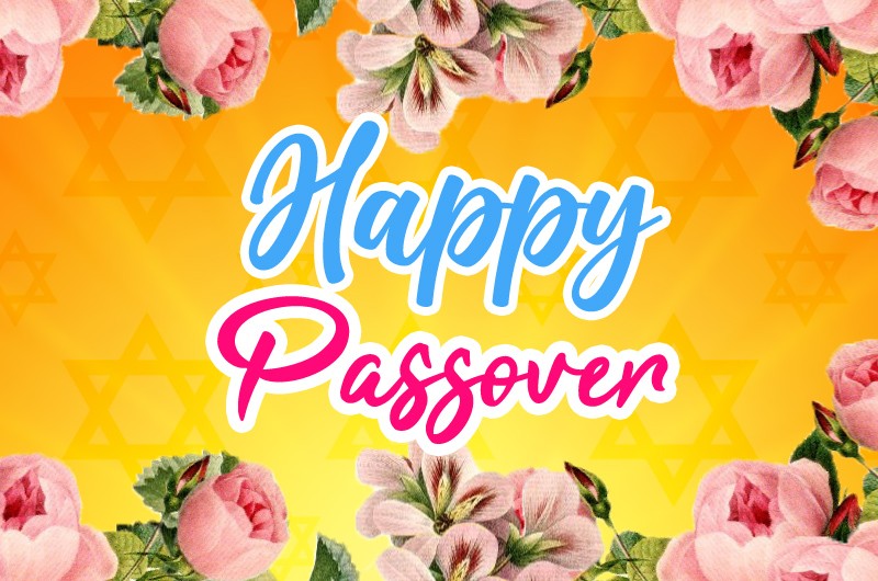 Happy Passover colorful picture with flowers