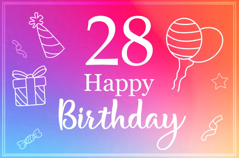 Happy 28th Birthday Elegant Birthday Card