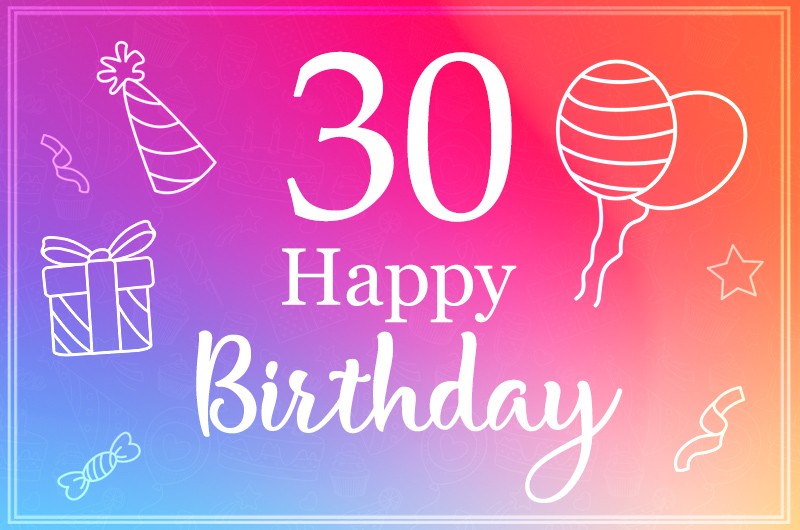 Happy 30th Birthday Elegant Birthday Card