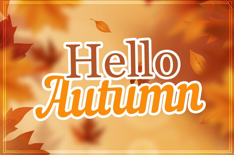 Hello Autumn picture of a beautiful fall illustration