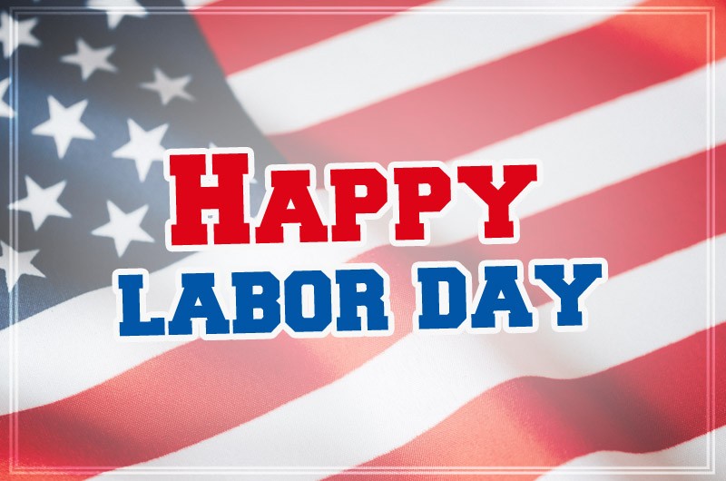 Happy Labor Day picture with the inscription on the background of the american flag