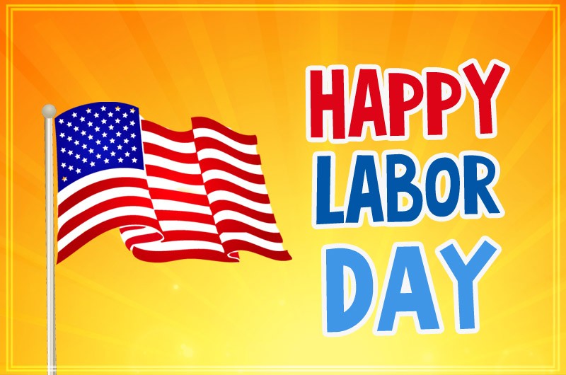 Happy Labor Day image with bright yellow background