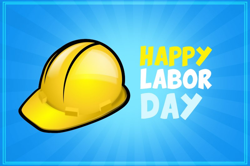 Happy Labor Day image with a helmet