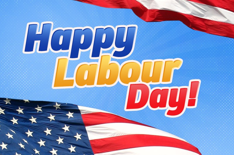 Happy Labour Day coloful image with USA Flag