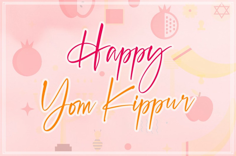 Happy Yom Kippur Image with pink background