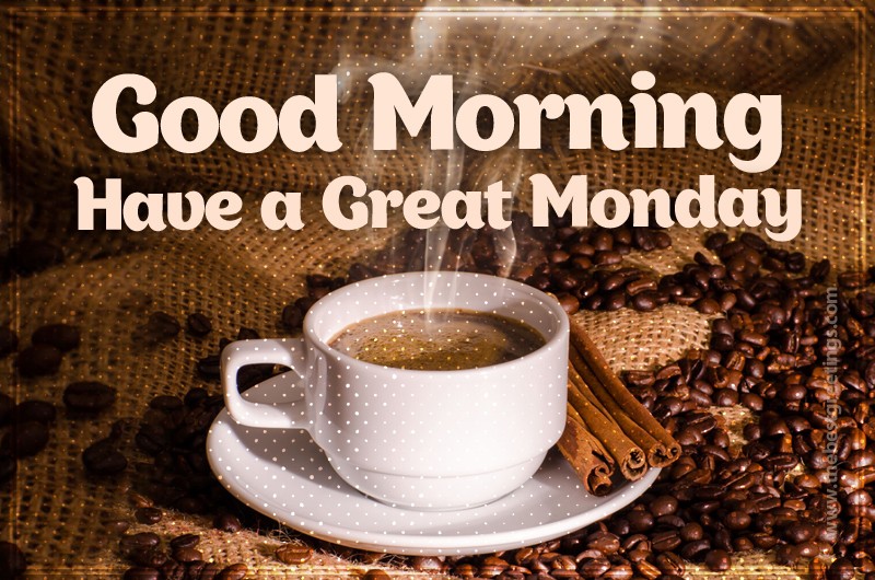 Good Morning Monday image with coffee