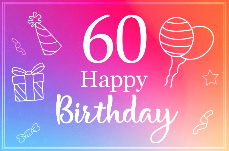 Beautiful Happy Birthday image for a 60 years old