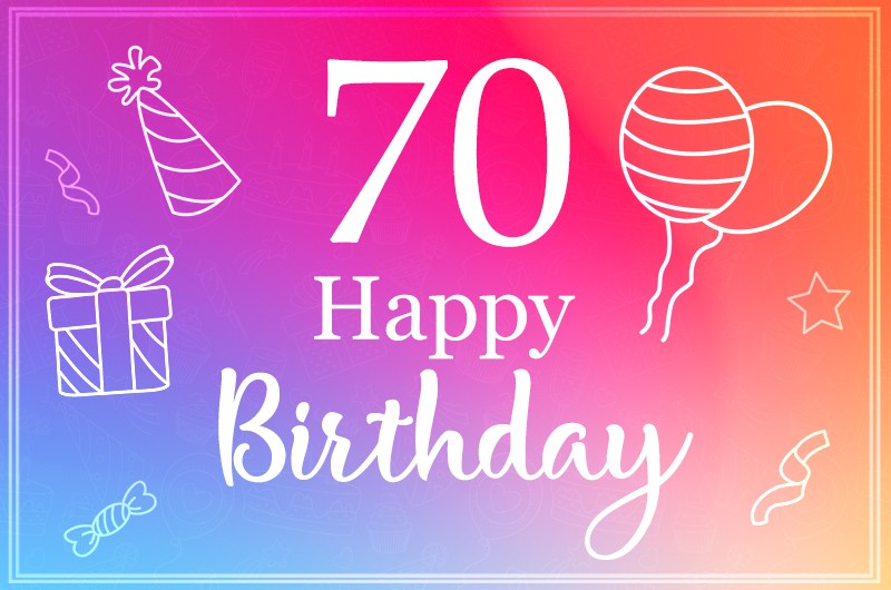 Beautiful Happy Birthday image for a 70 years old