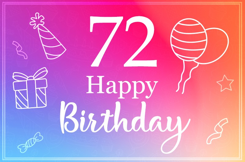 Beautiful Happy Birthday image for a 72 years old