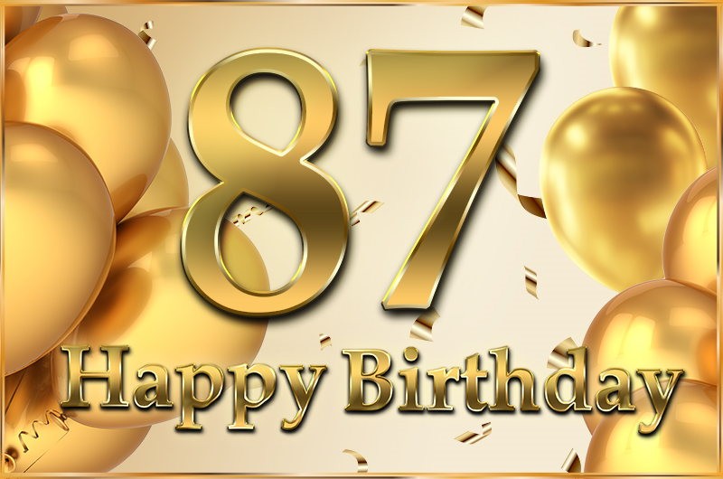 Happy 87th Birthday image with golden number