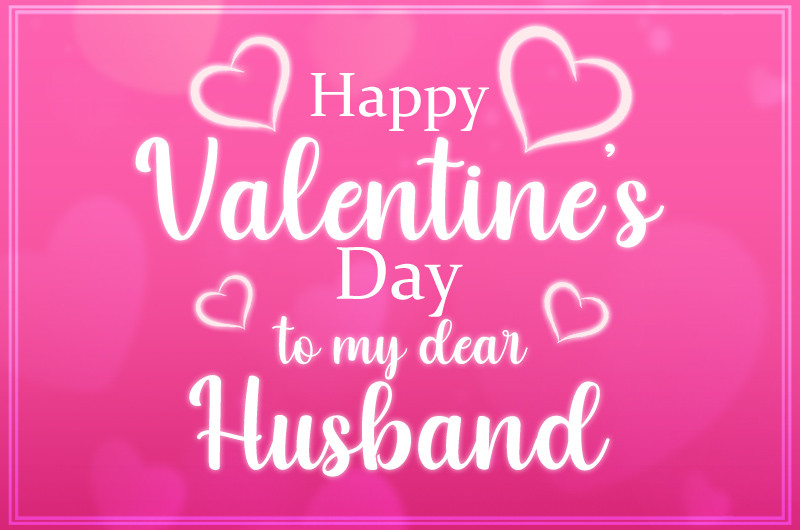 Happy Valentine's Day to my dear Husband Pink Image with beautiful hearts