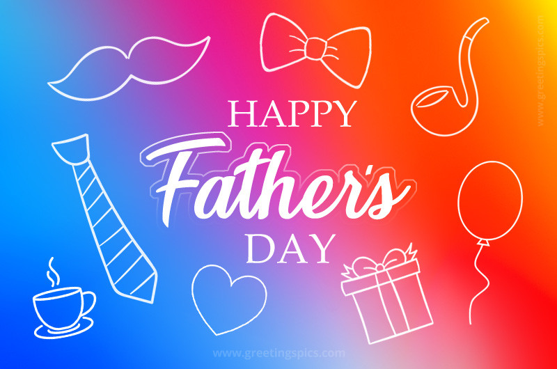 Happy Father's Day Colorful Creative Card 