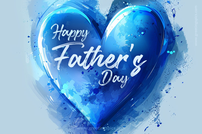 Happy Father's Day image with beautiful blue heart