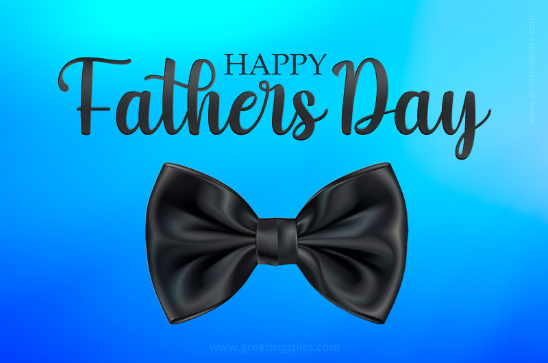 Happy Father's Day Image with bow tie on a beautiful blue background