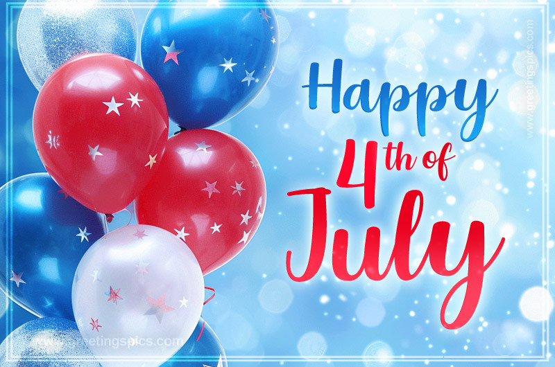 Happy 4th of July Image with colofrul balloons