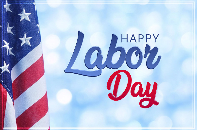 Happy Labor Day picture with beautiful blue bokeh background