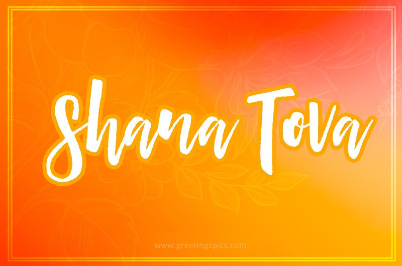 Shana Tova Image with bright orange background